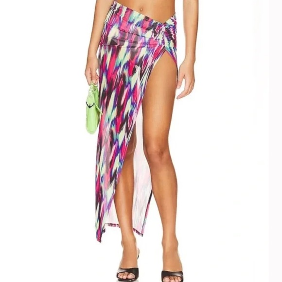 NWT Camila Coelho Serenity Maxi Skirt in Blue Hallucinogen - Picture 1 of 8